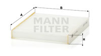 Kupéfilter MANN-FILTER CU 16 001