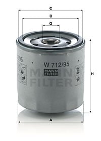 Oljefilter MANN-FILTER W 712/95