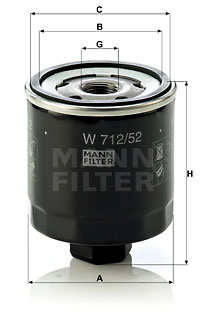 Oljefilter MANN-FILTER W 712/52