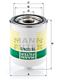 Lufttorkarpatron, kompressorsystem MANN-FILTER TB 1374/3 x