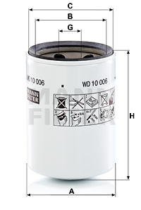 Filter, drifthydraulik MANN-FILTER WD 10 006