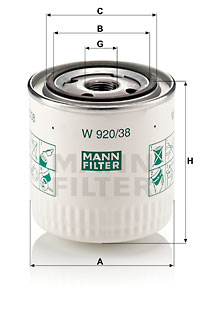 Oljefilter MANN-FILTER W 920/38