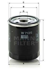 Oljefilter MANN-FILTER W 712/6