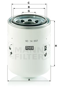 Filter, drifthydraulik MANN-FILTER WD 14 002