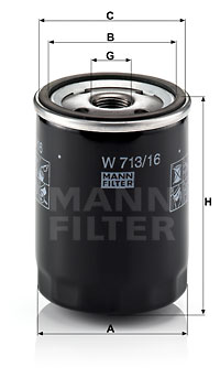 Oljefilter MANN-FILTER W 713/16