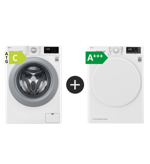 Lg F4wp308s1w + Rc80u2av0w Kombinerad Tvätt/tork - Vit