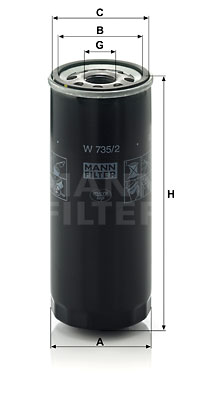 Oljefilter MANN-FILTER W 735/2