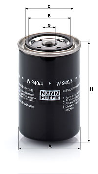Oljefilter MANN-FILTER W 940/4