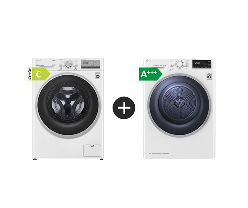 Lg W4wv408s1we + Fdrc308n1w9 Kombinerad Tvätt/tork - Vit