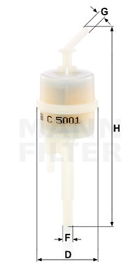 Filter, avluftning bränslebehållare MANN-FILTER C 5001