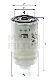 Bränslefilter MANN-FILTER WK 854/6