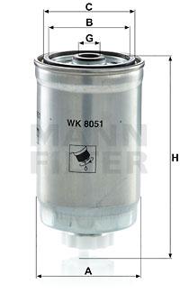 Bränslefilter MANN-FILTER WK 8051