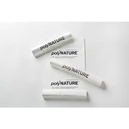Polynature Avfallspåsar, PolyNature PLA återvinningsbar bioplast, vita, 35 l, 600 x 750 mm