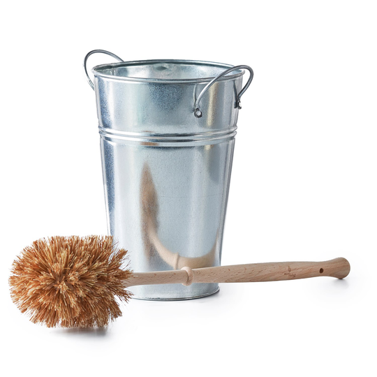 ecoLiving WC-set med Toalettborste & Hållare Silver