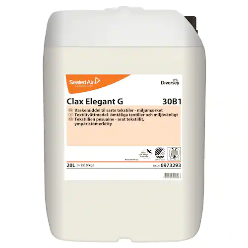 Diversey Tvättmedel Clax Elegant Free 3CL3, flytande, dunkbehållare, 20 l
