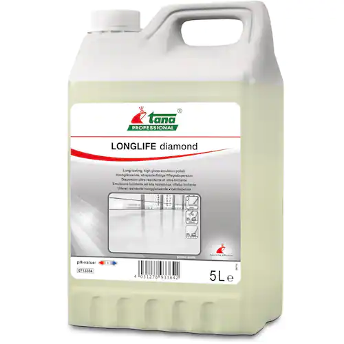 Tana Golvpolish, LONGLIFE Diamond, lämplig för PVC-, vinyl-, linoleumgolv, halkfri, högblank, 5 l