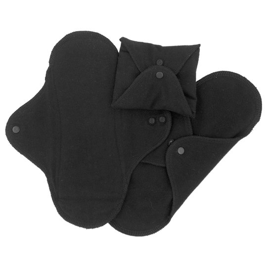 Imse Ekologiska Tygbindor Classic dag/normal - Black, 3-pack