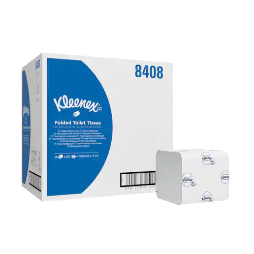 Kleenex® Ultravikt toalettpapper, 2-lagers, 200 ark, 125 mm, vit