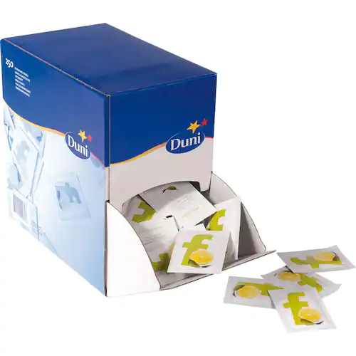 Duni Dispenserlåda för våtservetter, för engångsbruk, citrondoft, 70 x 50 mm
