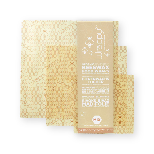 Wrappy Återanvändbar Bivaxfolie - Mix Pack, 3 ark
