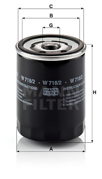 Oljefilter MANN-FILTER W 718/2