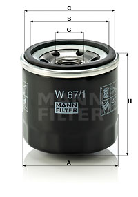 Oljefilter MANN-FILTER W 67/1