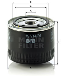 Oljefilter MANN-FILTER W 914/26