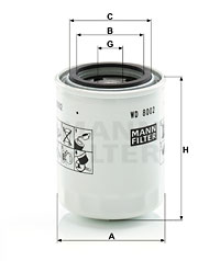 Oljefilter MANN-FILTER WD 8002