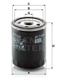Oljefilter MANN-FILTER W 712/4